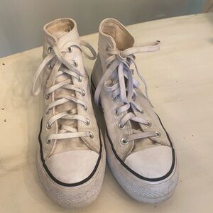 Converse Cream High-Top Sneakers